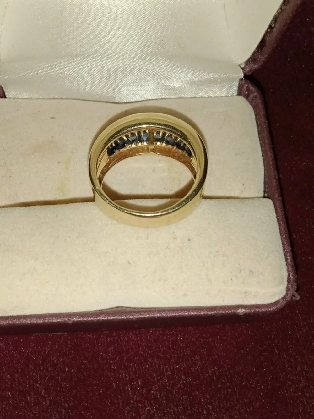 Very Nice 14kt Solid Gold 7.2g Blue Sapphire Men's Ring Sz 7.25